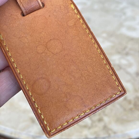 Vintage Louis Vuitton Vachetta Leather Luggage Tag & Poignet - Picture 8 of 8